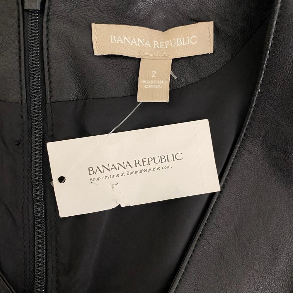 Banana Republic Black Sheath Midi Dress V-Neck Sleeveless - Picture 5 of 14